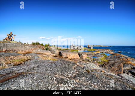 Sur l'île de Sältingskär, Ahvenanmaa, Finlande Banque D'Images