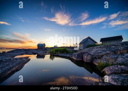 Soirée à l'île de Sältingskär, Ahvenanmaa, Finlande Banque D'Images