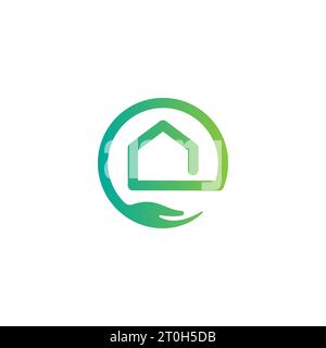 Conception de logo de soins à domicile, logo de soins à la maison, icône, vecteur Illustration de Vecteur