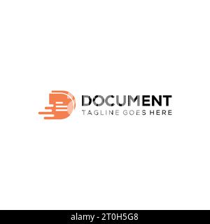 Conception de logo de document de lettre D, services de comptabilité, icône, vecteur Illustration de Vecteur