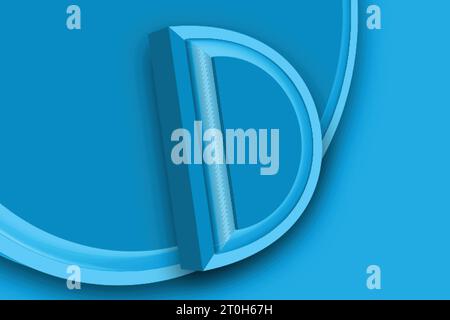 texte 3d pour la conception de vecteur de couleur bleue de lettre anglaise Illustration de Vecteur