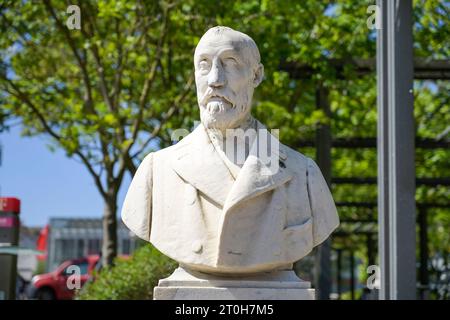 Büste Heinrich von Stephan, Westerland, Sylt, Schleswig-Holstein, Deutschland Banque D'Images