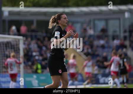 Francfort, Allemagne. 07 octobre 2023. Francfort, Allemagne, 7 octobre 2023 : Barbara Dunst ( 28 Francfort ) lors du match de football Google Pixel Frauen-Bundesliga entre l'Eintracht Francfort et le RB Leipzig au Stadion am Brentanobad à Francfort, Allemagne. (Julia Kneissl/SPP) crédit : SPP Sport Press photo. /Alamy Live News Banque D'Images