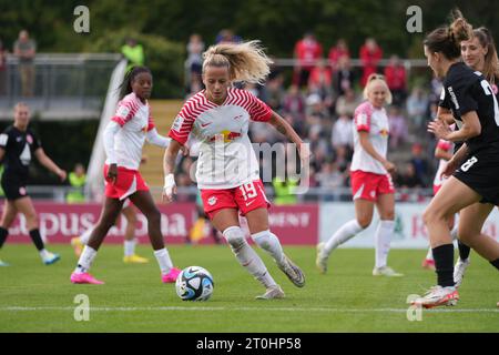 Francfort, Allemagne. 07 octobre 2023. Francfort, Allemagne, 7 octobre 2023 : Jenny Hipp ( 19 Leipzig ) lors du match de football Google Pixel Frauen-Bundesliga entre l'Eintracht Frankfurt et le RB Leipzig au Stadion am Brentanobad à Francfort, Allemagne. (Julia Kneissl/SPP) crédit : SPP Sport Press photo. /Alamy Live News Banque D'Images