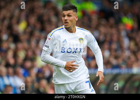 Leeds, Royaume-Uni. 07 octobre 2023. Joël Piroe #7 de Leeds United lors du Sky Bet Championship Match Leeds United vs Bristol City à Elland Road, Leeds, Royaume-Uni, le 7 octobre 2023 (photo de James Heaton/News Images) à Leeds, Royaume-Uni le 10/7/2023. (Photo de James Heaton/News Images/Sipa USA) crédit : SIPA USA/Alamy Live News Banque D'Images