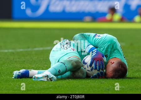 Milan, Italie. 07 octobre 2023. Lukasz Skorupski du Bologna FC vu en action lors du match de football Serie A 2023/24 entre le FC Internazionale et le Bologna FC au stade Giuseppe Meazza, Milan, Italie, le 07 octobre 2023 crédit : Independent photo Agency/Alamy Live News Banque D'Images