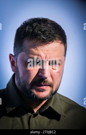 Nicolas Landemard / le Pictorium - Sommet européen informel à Grenade (Espagne). - 05/10/2023 - Espagne / Andalousie / Grenade - Volodymyr Zelensky. Les différents chefs d'État européens se sont réunis lors d'un sommet informel de la Communauté économique européenne. Banque D'Images