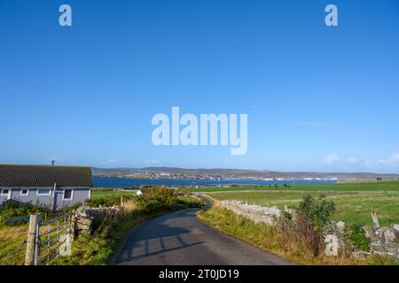 Vue vers Mainland et Lerwick, Bressay, Shetland, Écosse, Royaume-Uni Banque D'Images