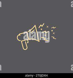 Conception d'illustration vectorielle des ondes de haut-parleur de volume de mégaphone Banque D'Images