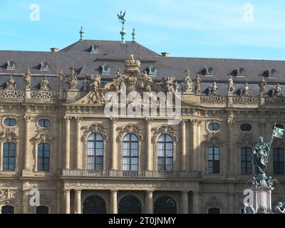 Magnifique façade de la Résidence Würzburg Banque D'Images