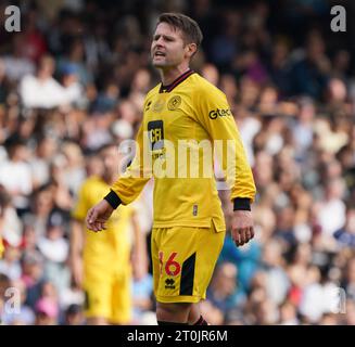 LONDRES, ANGLETERRE - 07 OCTOBRE : Oliver Norwood de Sheffield United lors du match de Premier League entre Fulham et Sheffield United à Craven Cottage le 07 octobre 2023 à Londres. (Photo de Dylan Hepworth/MB Media) Banque D'Images