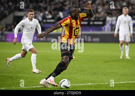 Bruxelles, Belgique. 07 octobre 2023. Mory Konate de Malines photographié en action lors d'un match de football entre le RSC Anderlecht et KV Mechelen, le jour 10 de la 2023-2024 'Jupiler Pro League' première division du championnat belge, à Bruxelles, le samedi 07 octobre 2023. BELGA PHOTO LAURIE DIEFFEMBACQ crédit : Belga News Agency/Alamy Live News Banque D'Images