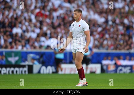 Lille, France. 7 octobre 2023. Owen Farrell d'Angleterre pendant le match de la coupe du monde de rugby 2023 au Stade Pierre Mauroy, Lille. Le crédit photo devrait être : Paul Thomas/Sportimage crédit : Sportimage Ltd/Alamy Live News Banque D'Images