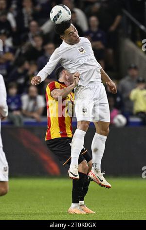 Bruxelles, Belgique. 07 octobre 2023. Mario Stroeykens d'Anderlecht photographié en action lors d'un match de football entre le RSC Anderlecht et KV Mechelen, le jour 10 de la première division du championnat de Belgique Jupiler Pro League 2023-2024, à Bruxelles, le samedi 07 octobre 2023. BELGA PHOTO LAURIE DIEFFEMBACQ crédit : Belga News Agency/Alamy Live News Banque D'Images