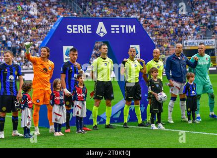 Milan, Italie. 07 octobre 2023. Arbitre Marco Guida vu lors du match de Serie A entre l'Inter et Bologne à Giuseppe Meazza à Milan. (Crédit photo : Gonzales photo/Alamy Live News Banque D'Images