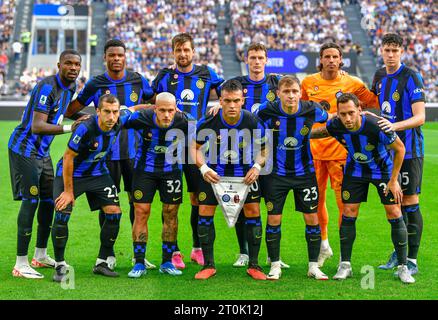 Milan, Italie. 07 octobre 2023. Le départ-11 de l'Inter pour le match de Serie A entre l'Inter et Bologne à Giuseppe Meazza à Milan. (Crédit photo : Gonzales photo/Alamy Live News Banque D'Images