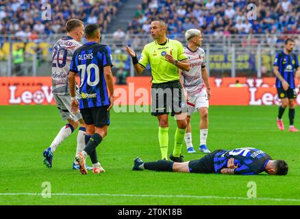 Milan, Italie. 07 octobre 2023. Arbitre Marco Guida vu lors du match de Serie A entre l'Inter et Bologne à Giuseppe Meazza à Milan. (Crédit photo : Gonzales photo/Alamy Live News Banque D'Images