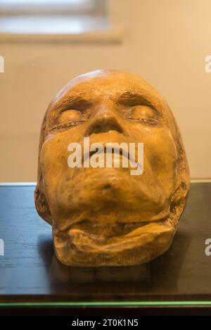 Masque mortuaire du compositeur, Musée Beethoven à Heiligenstadt, Vienne, Autriche Banque D'Images