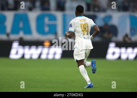 Marseille, France. 5 octobre 2023. Chancel Mbemba mangle de l'Olympique de Marseille lors du match de l'UEFA Europa League au Stade de Marseille, Marseille. Le crédit photo devrait se lire : Jonathan Moscrop/Sportimage crédit : Sportimage Ltd/Alamy Live News Banque D'Images