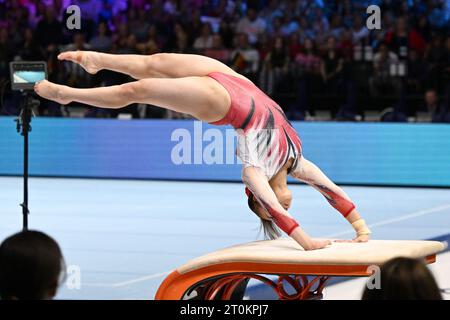 Anvers, Belgique. 7 octobre 2023. Shoko Miyata (JPN), 7 octobre 2023 - gymnastique artistique : Championnats du monde de gymnastique artistique 2023, finale de l'Apparatu Vault féminin au Sportpaleis Antwerpen à Anvers, Belgique. Crédit : MATSUO.K/AFLO SPORT/Alamy Live News Banque D'Images