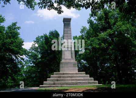 Monument du centenaire, parc militaire national de Kings Mountain, Caroline du Sud Banque D'Images