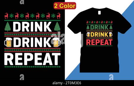 Vecteur de conception de t-shirt joyeux Noël. Utiliser pour T-shirt, tasses, autocollants, cartes, etc Illustration de Vecteur