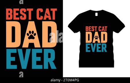 Typographie Funny Cute Cat Tshirt Design Graphic Retro Lover shirt cadeau pour hommes et femmes Illustration de Vecteur