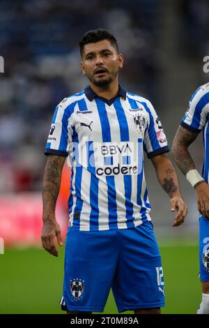 Monterrey, Mexique. 07 octobre 2023. 7 octobre 2023 ; Monterrey, Nuevo León, Mexique, Estádio BBVA ; Liga BBVA MX Round 12 match entre Monterrey Rayados et FC Juarez. #12 milieu de terrain Rayados, Jesús Tecatito Corona crédit obligatoire : Toby Tande/PXImages crédit : SIPA USA/Alamy Live News Banque D'Images