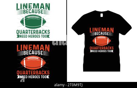 American football Tshirt Design Lover Funny Typography Vector Graphics Rugby shirt hommes et femmes cadeaux Illustration de Vecteur