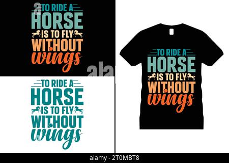 Drôle Typography Horse Tshirt Design Vector Graphic Animal cadeaux pour hommes femmes garçons filles chemise Illustration de Vecteur