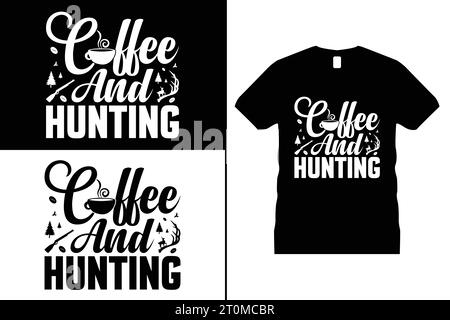 Funny Hunting Tshirt Design Deer Animal Gifts Chemises noires pour hommes femmes Illustration de Vecteur