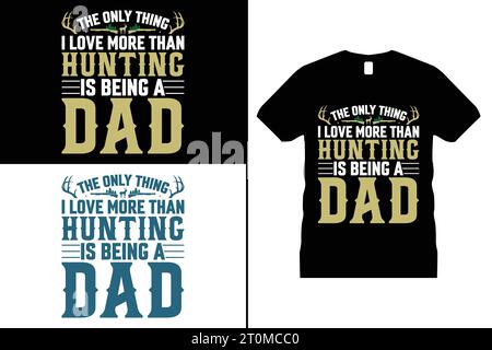 Funny Hunting Tshirt Design Deer Animal Gifts Chemises noires pour hommes femmes Illustration de Vecteur