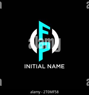 Idées de conception de logo de monogramme de cercle de FP Illustration de Vecteur