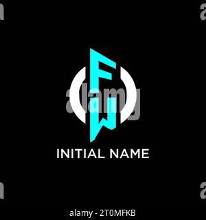 Idées de conception de logo de monogramme de cercle de FW Illustration de Vecteur