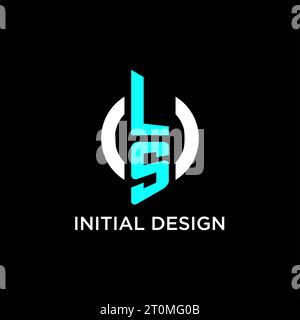Idées de conception de logo monogramme de cercle LS Illustration de Vecteur