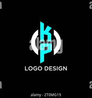 Idées de conception de logo de monogramme de cercle de KP Illustration de Vecteur