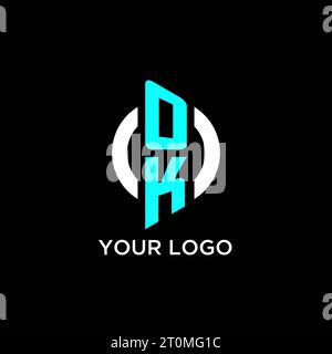 Idées de conception de logo de monogramme de cercle OK Illustration de Vecteur