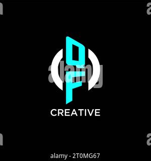 Idées de conception de logo de monogramme de cercle de QF Illustration de Vecteur