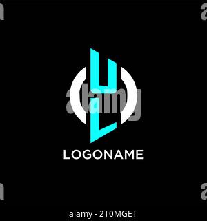 Idées de conception de logo de monogramme de cercle d'UL Illustration de Vecteur