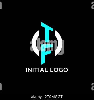 Idées de conception de logo de monogramme de cercle de TF Illustration de Vecteur