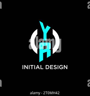 Idées de conception de logo de monogramme de cercle YR Illustration de Vecteur
