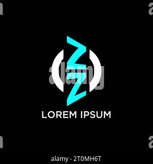 Idées de conception de logo de monogramme de cercle ZZ Illustration de Vecteur