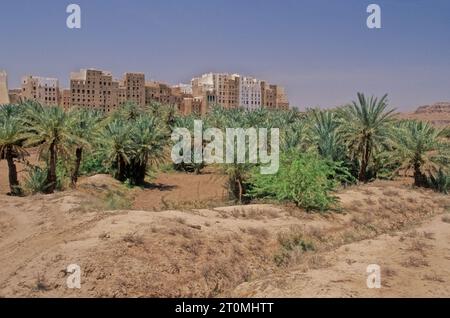 Shibam Hadramawt est une ville dans Yemen. Avec environ 7 000 habitants, il est le siège du district de Shibam dans le gouvernorat de Hadhramaut. Banque D'Images