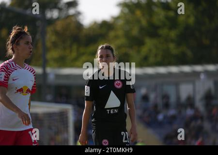 Francfort, Allemagne. 07 octobre 2023. Francfort, Allemagne, 7 octobre 2023 : lors du match de football Google Pixel Frauen-Bundesliga entre l'Eintracht Frankfurt et le RB Leipzig au Stadion am Brentanobad à Francfort, en Allemagne. (Julia Kneissl/SPP) crédit : SPP Sport Press photo. /Alamy Live News Banque D'Images