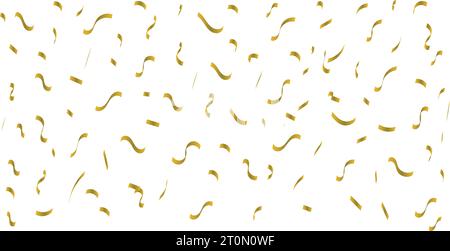 Décoration d'anniversaire et d'anniversaire tombant confettis dorés brillants isolés sur fond transparent. Guirlande festive lumineuse de couleur dorée. Illustration de Vecteur