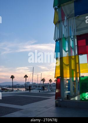 Pompidou Málaga, Espagne. Banque D'Images