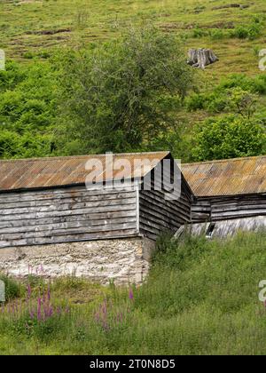 Old Wooden Grange, Hopesay, Craven Arms, Shropshire, Angleterre, ROYAUME-UNI Banque D'Images