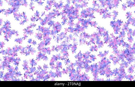 Fleurs abstraites violettes et magenta abstraites sur fond blanc, motif sans couture. Banque D'Images