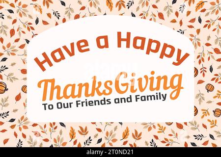 Joyeux Thanksgiving Vector modèle de bannière Illustration de Vecteur