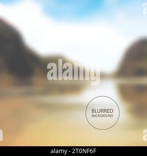 Tendance rétro Vintage Styled Blurred Background Design - Plage Illustration de Vecteur